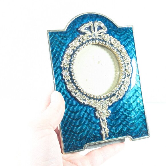 Terragraphics Green enamel strut photo frame, Vintage pet memorial frame - Picture 11 of 13